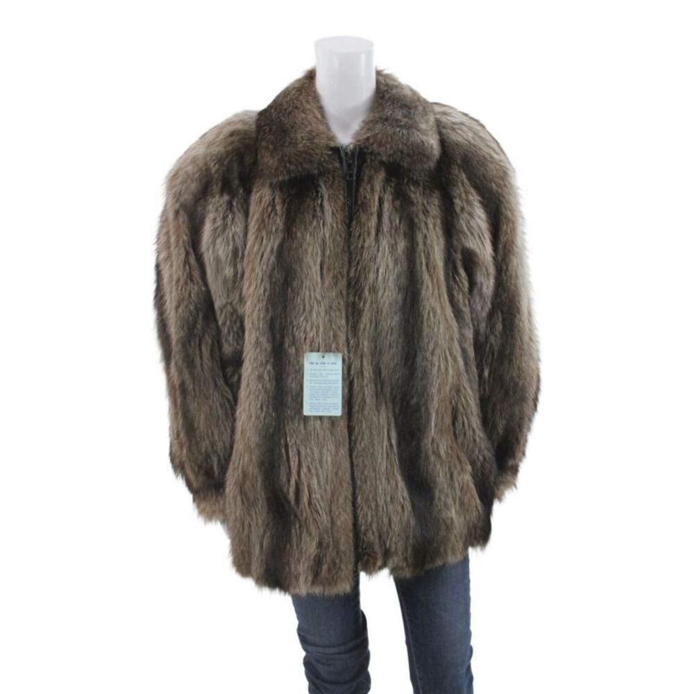David Lee Womens Real Fur Brown Jacket Size S